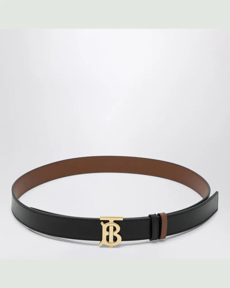 Burberry Wendegürtel TB aus Kalbsleder in Schwarz/Tan Black