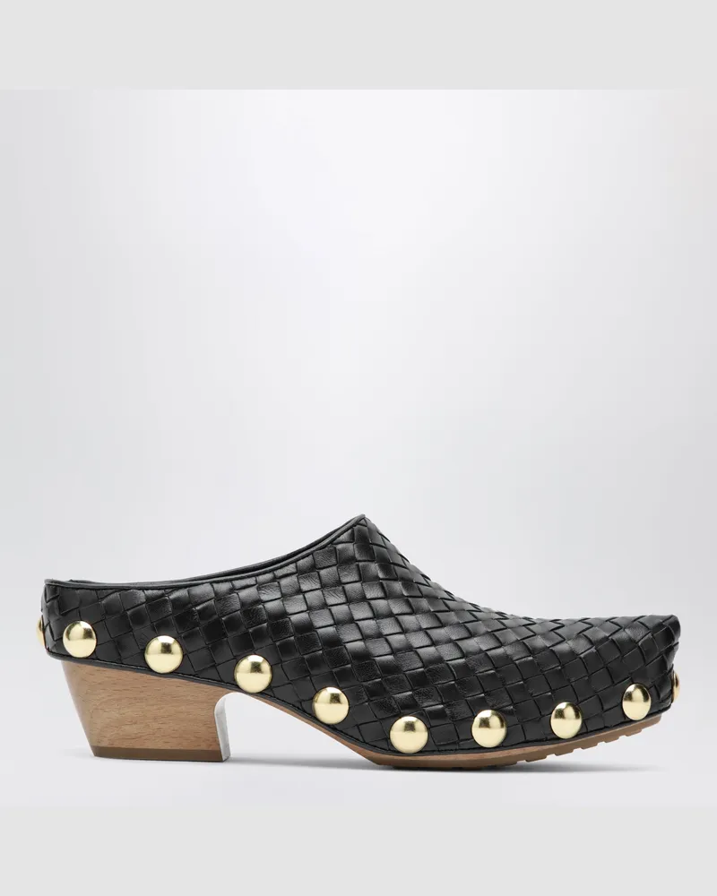 Bottega Veneta Clogs Gondola aus geflochtenem Leder in Schwarz Black