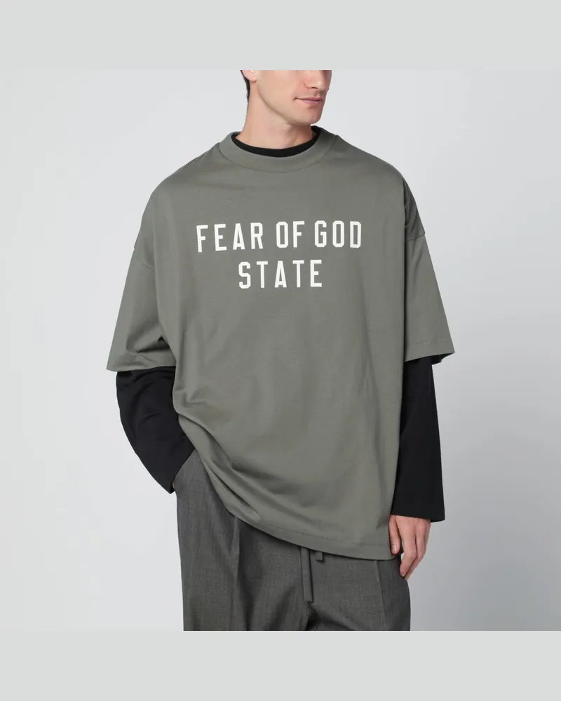 Fear of God Moosgrünes 90's Baumwoll-T-Shirt Grün