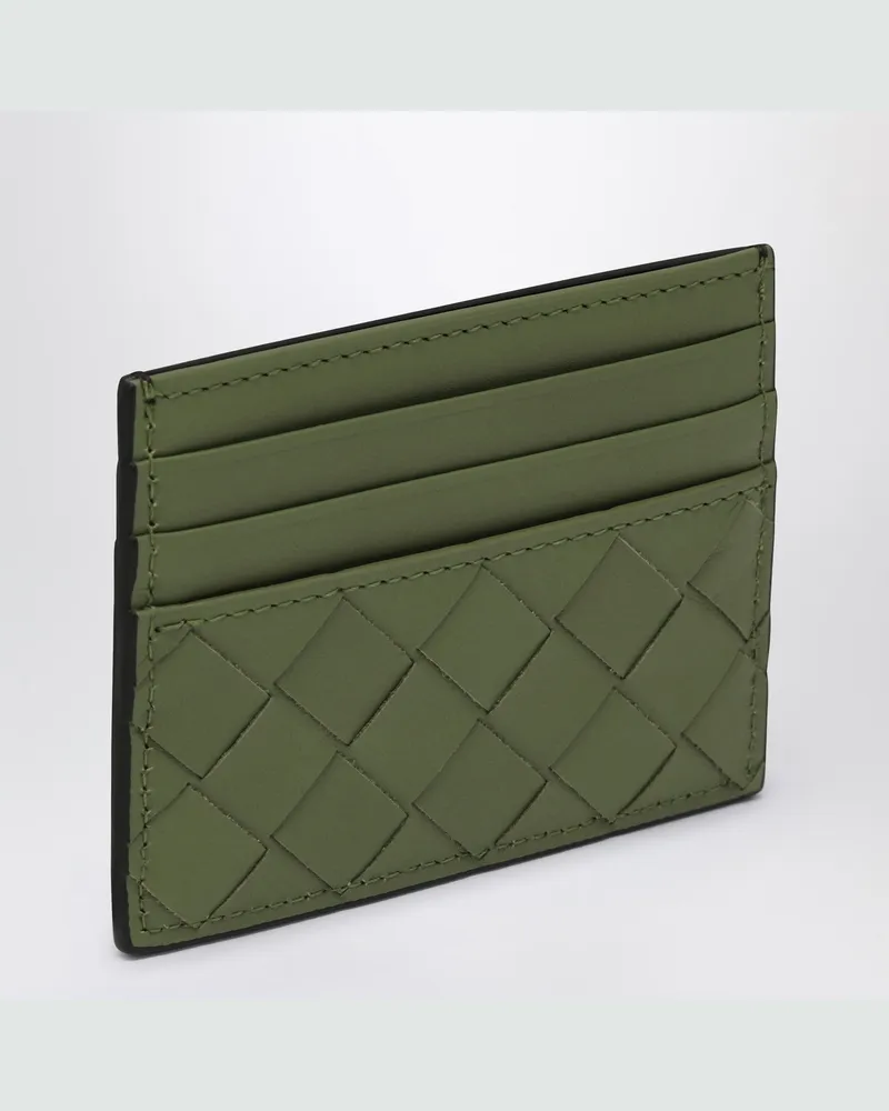 Bottega Veneta Fondant/Macha Kreditkartenetui mit Flechtmotiv 