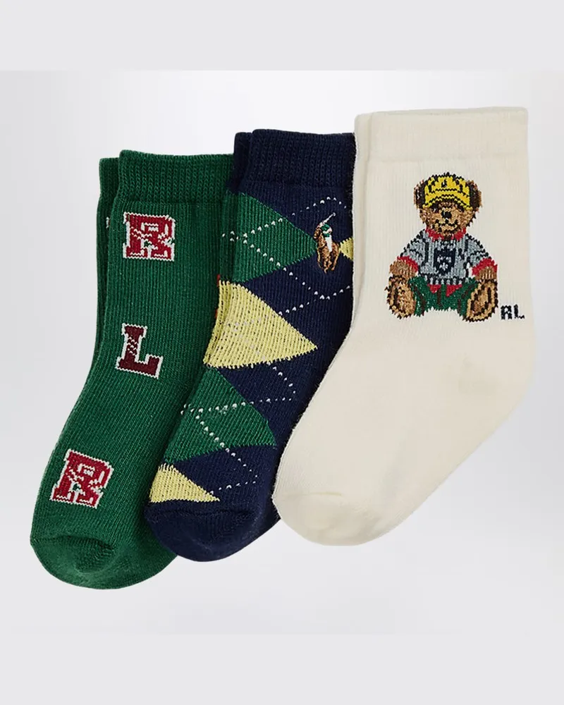 Ralph Lauren Dreierpack Polo Bear Socken Mehrfarbig