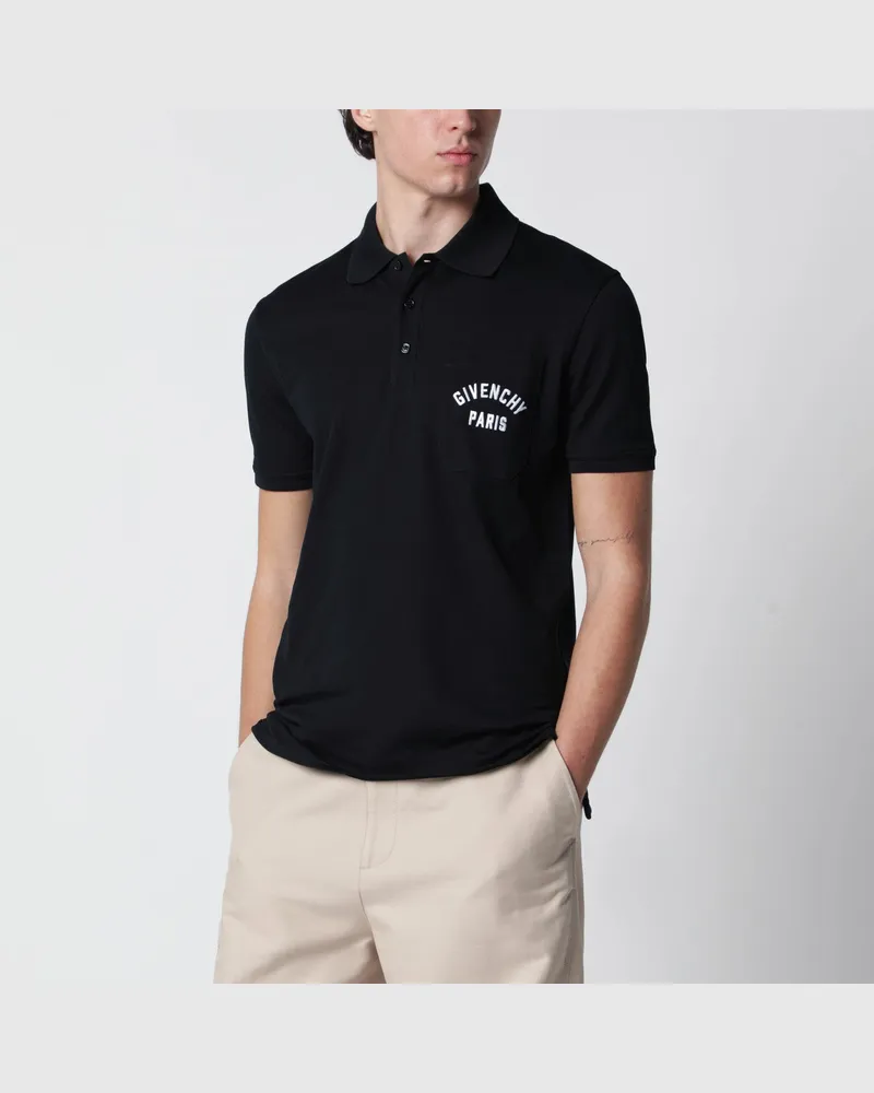 Givenchy Dunkelblaues Poloshirt mit Logo-Stickerei Blue