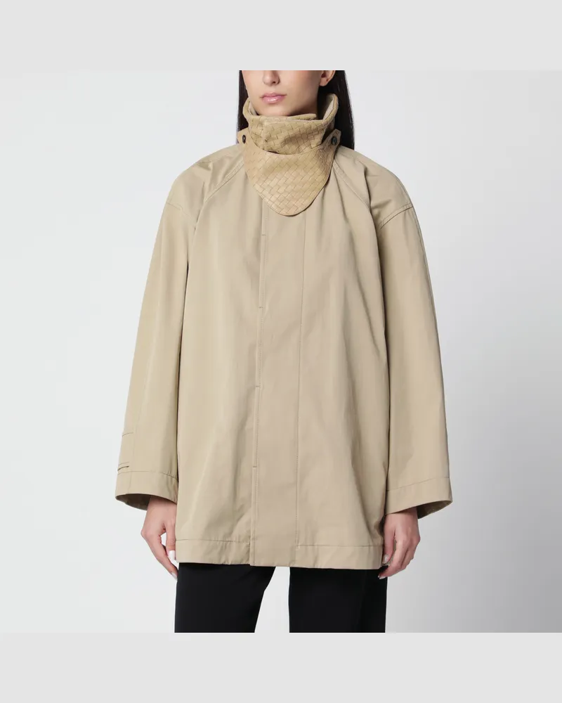 Bottega Veneta Short Sahara cotton trench coat Beige