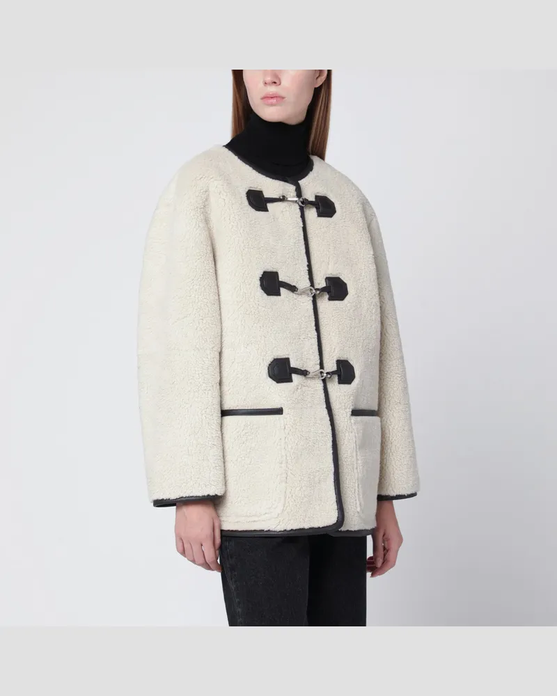 Dunst Cremefarbene Jacke aus Stoff mit Shearling-Effekt 