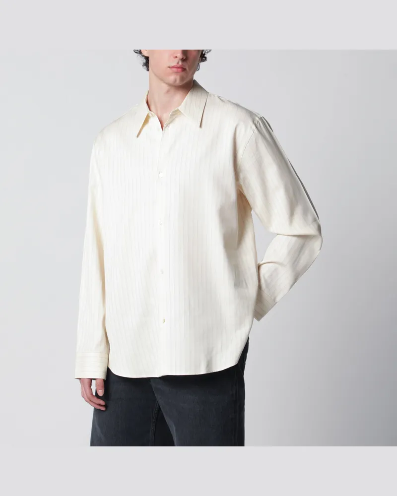 Studio Nicholson Gestreiftes Hemd aus Baumwollmischung White