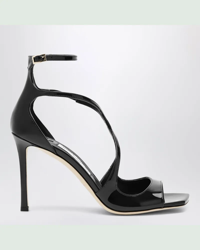 Jimmy Choo Azia Sandalen aus schwarzem Lackleder Black