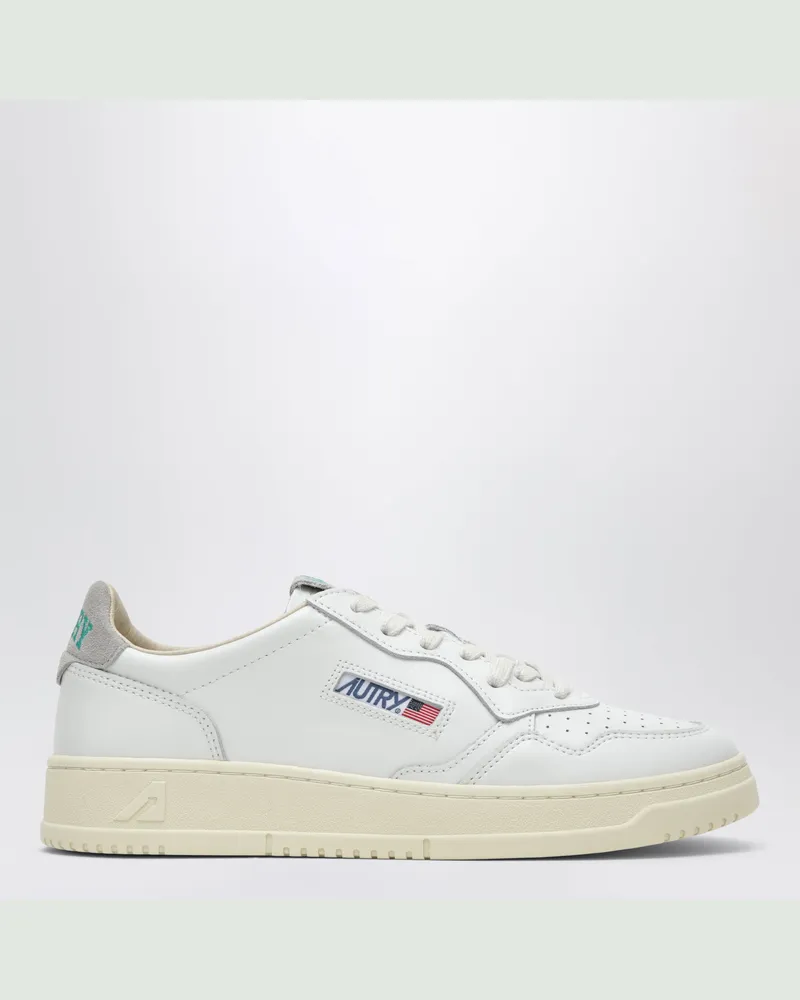 AUTRY Medalist Low Sneaker aus weißem/wolkengrauem Leder und Veloursleder White