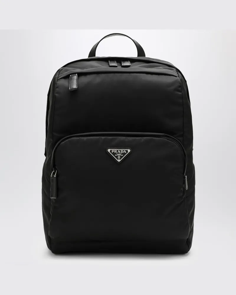 Prada Schwarzer Rucksack aus Re-Nylon Schwarz