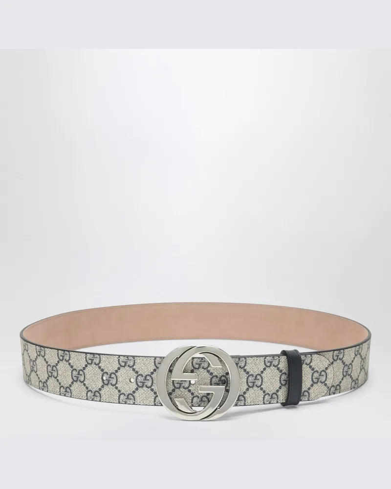 Gucci Gürtel aus GG-Supreme-Stoff mit GG-Schnalle Blau
