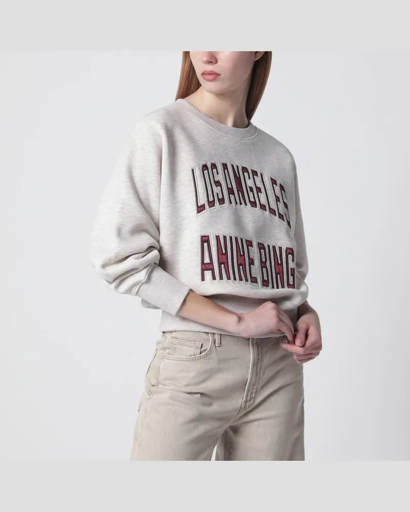 Anine Bing Harry Shrunken La Sweatshirt in beigem Melange Beige