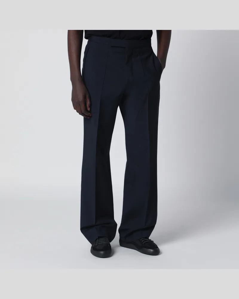 Prada Blaue Hose aus Wolle und Mohair 