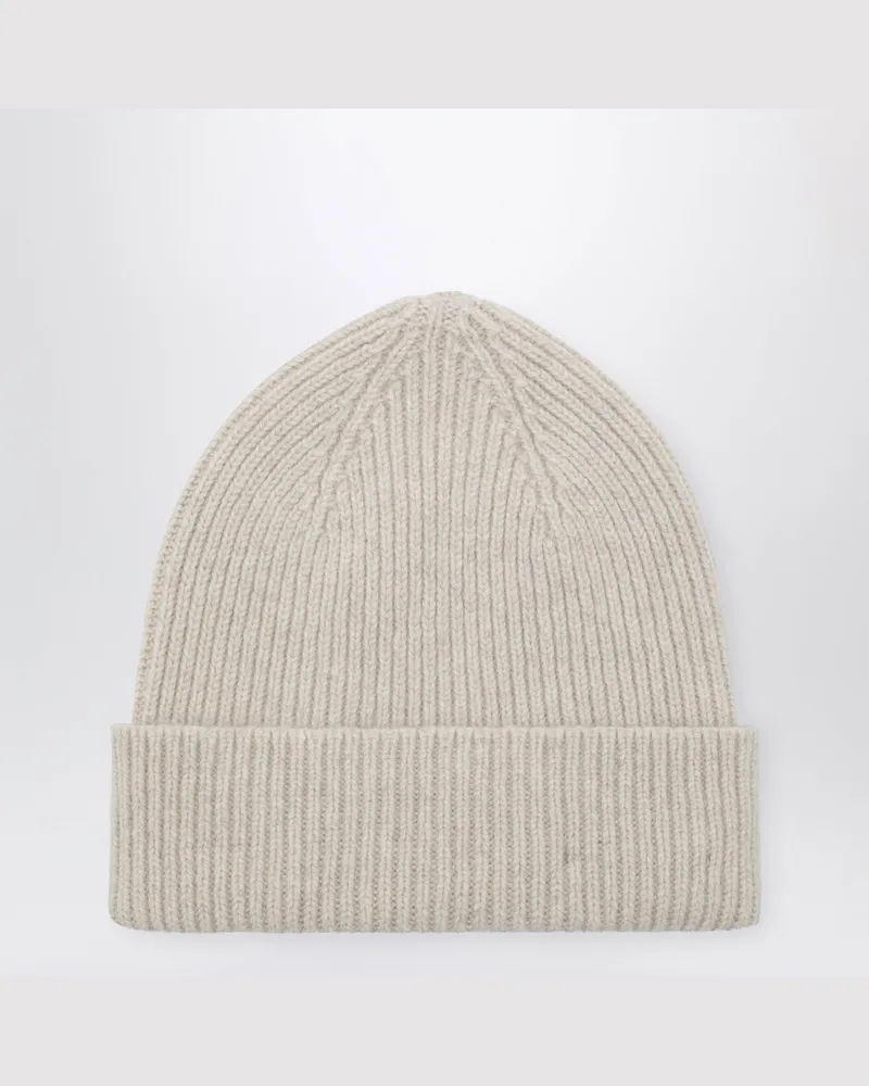 Le Bonnet Beanie aus Wolle und Caregora in Ivory White