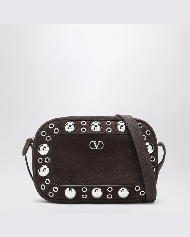 Valentino Garavani Nellcôte Tasche braun aus Wildleder mit Nieten und Nietenbesatz Braun