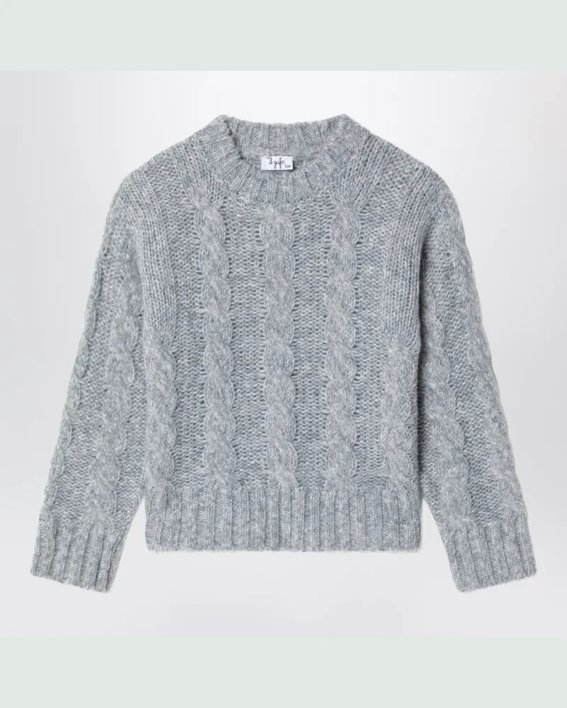 Il Gufo Grey cable-knit sweater in wool blend Grey