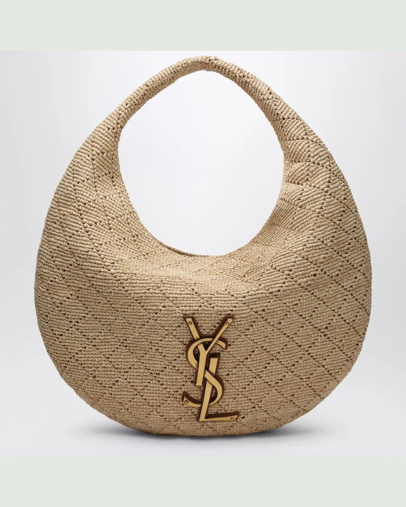 Saint Laurent Icare Hobo-Tasche aus Häkel-Raffia in Braun Brown