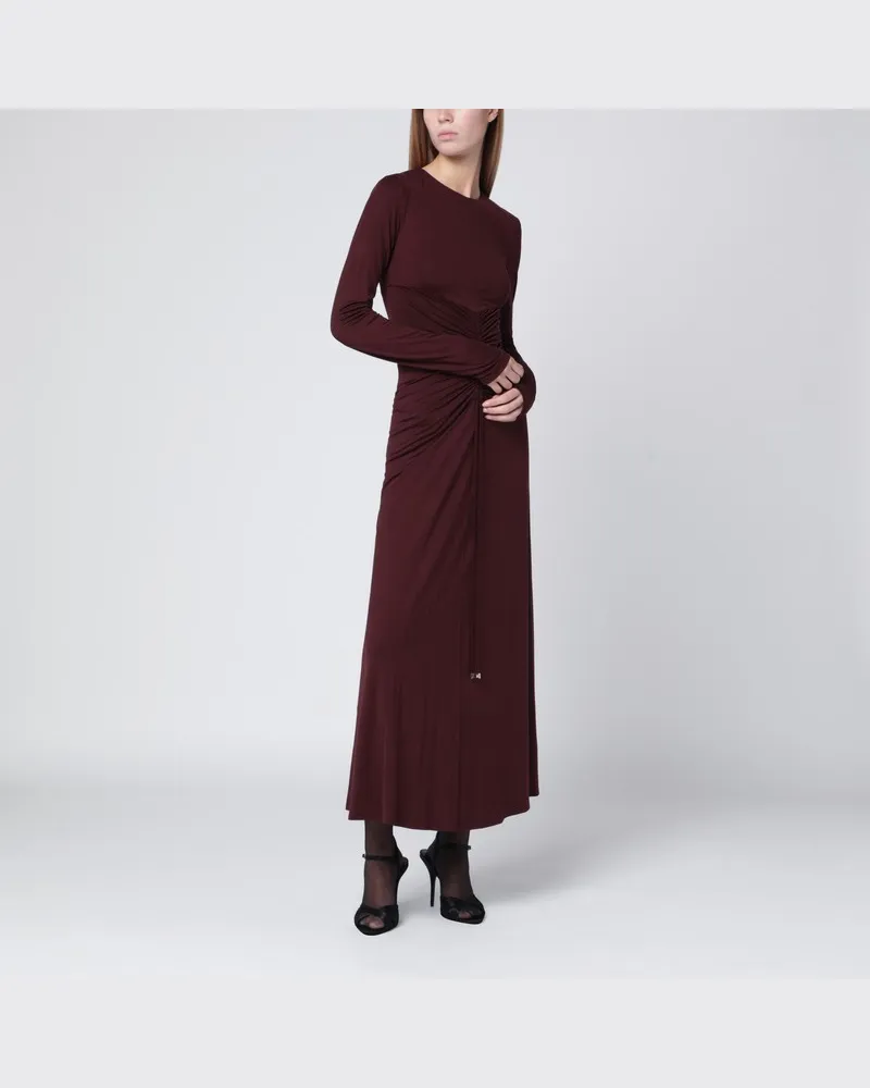 Max Mara Kirschrotes Kleid aus Stretch-Jersey Beige