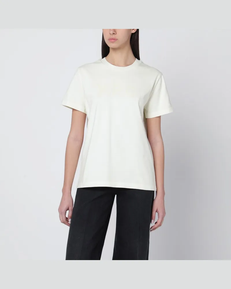 A.P.C. Ecru-farbenes T-Shirt mit Rundhalsausschnitt und Logo Beige
