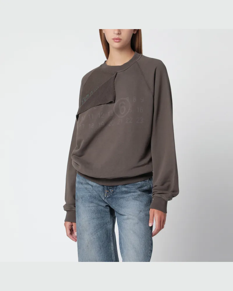 Maison Margiela Graues Trompe-l'ail-Baumwoll-Sweatshirt Grey