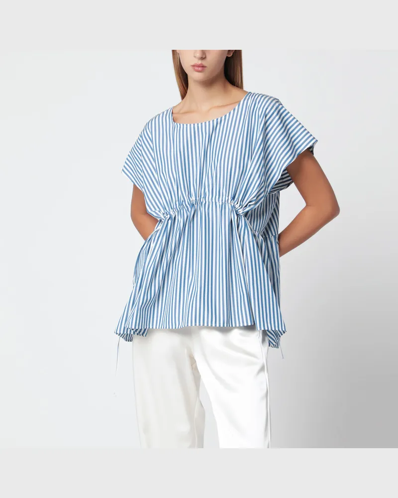 Max Mara Bluse aus Baumwollpopeline in leuchtendem Blau Blue