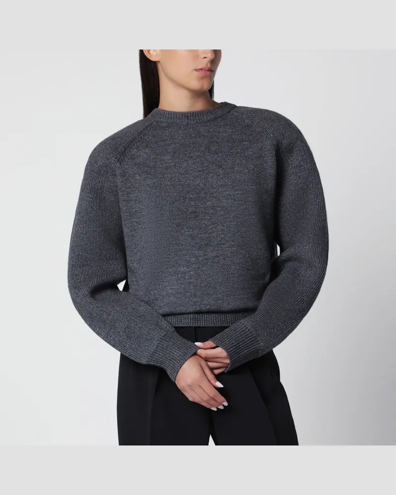 FRANKIE Shop Dunkelgrauer Pullover aus Wollmischung Grey