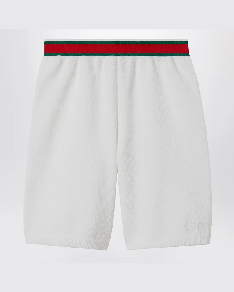 Gucci Weiße Shorts mit Webband Weiß