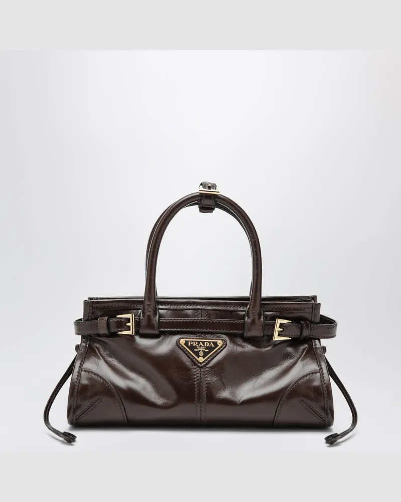 Prada Dunkelbraune Bonnie Mini Handtasche Brown