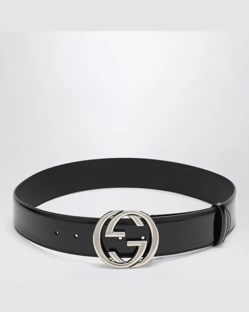 Gucci GG-Gürtel aus schwarzem Leder Black