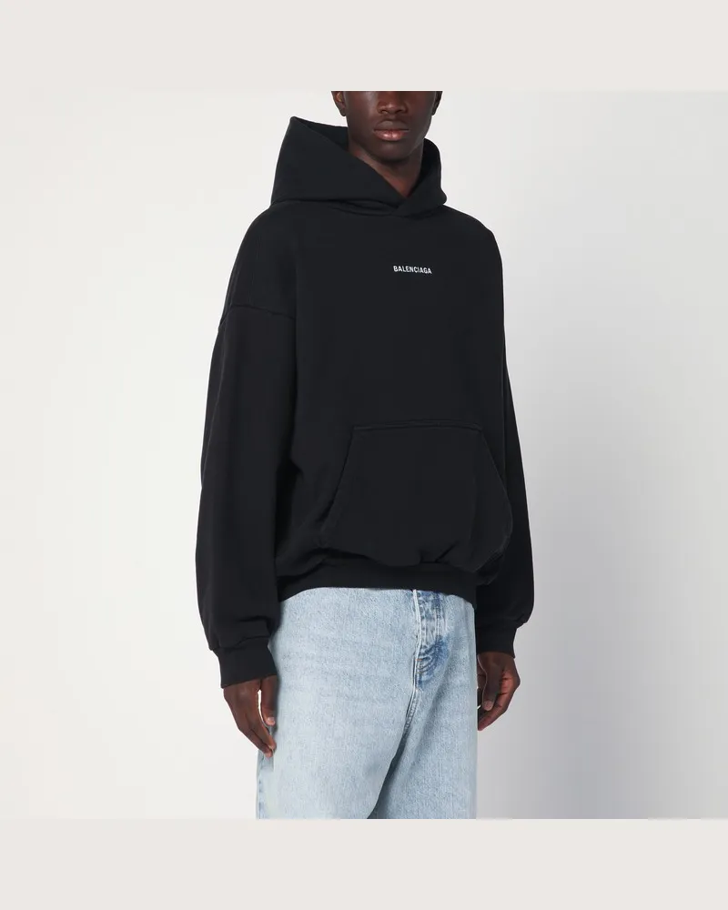 Balenciaga Schwarzes New  Back Medium Fit Sweatshirt Schwarz