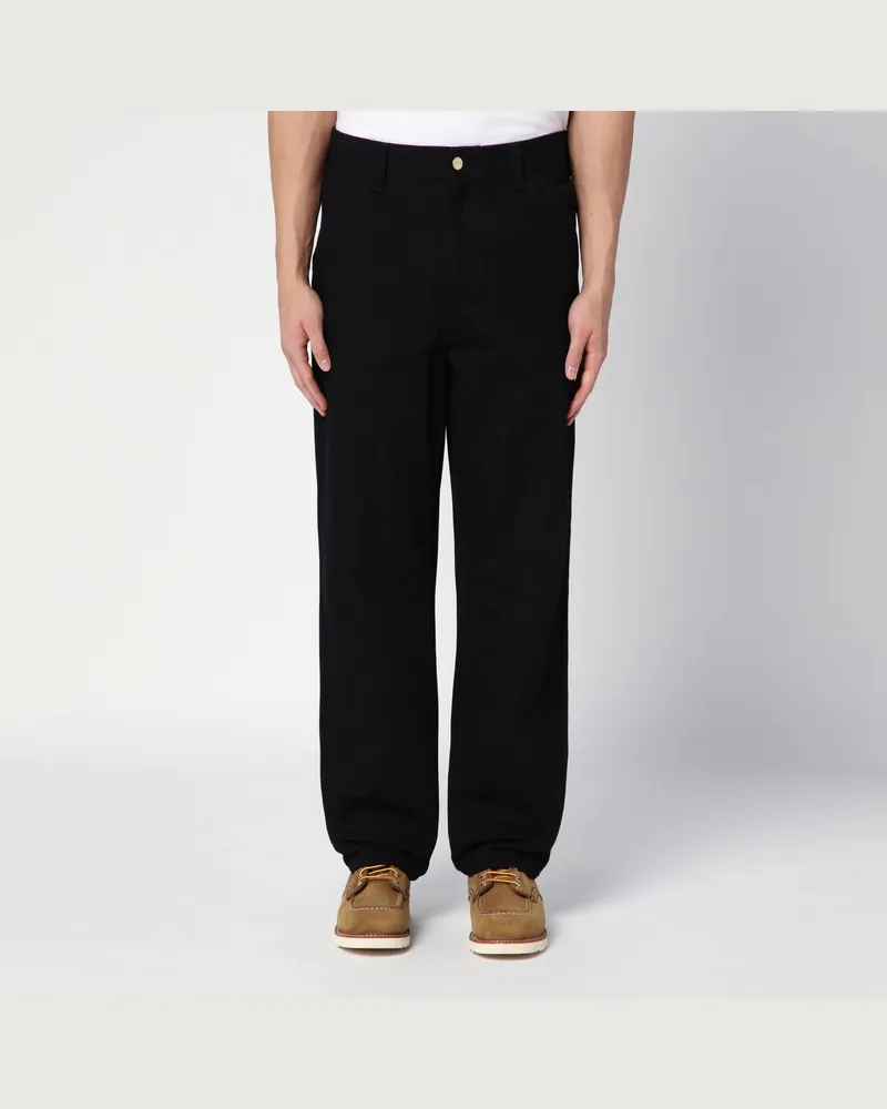 Carhartt WIP Single Knee Pant Black Rinsed aus Bio-Baumwoll-Canvas Schwarz