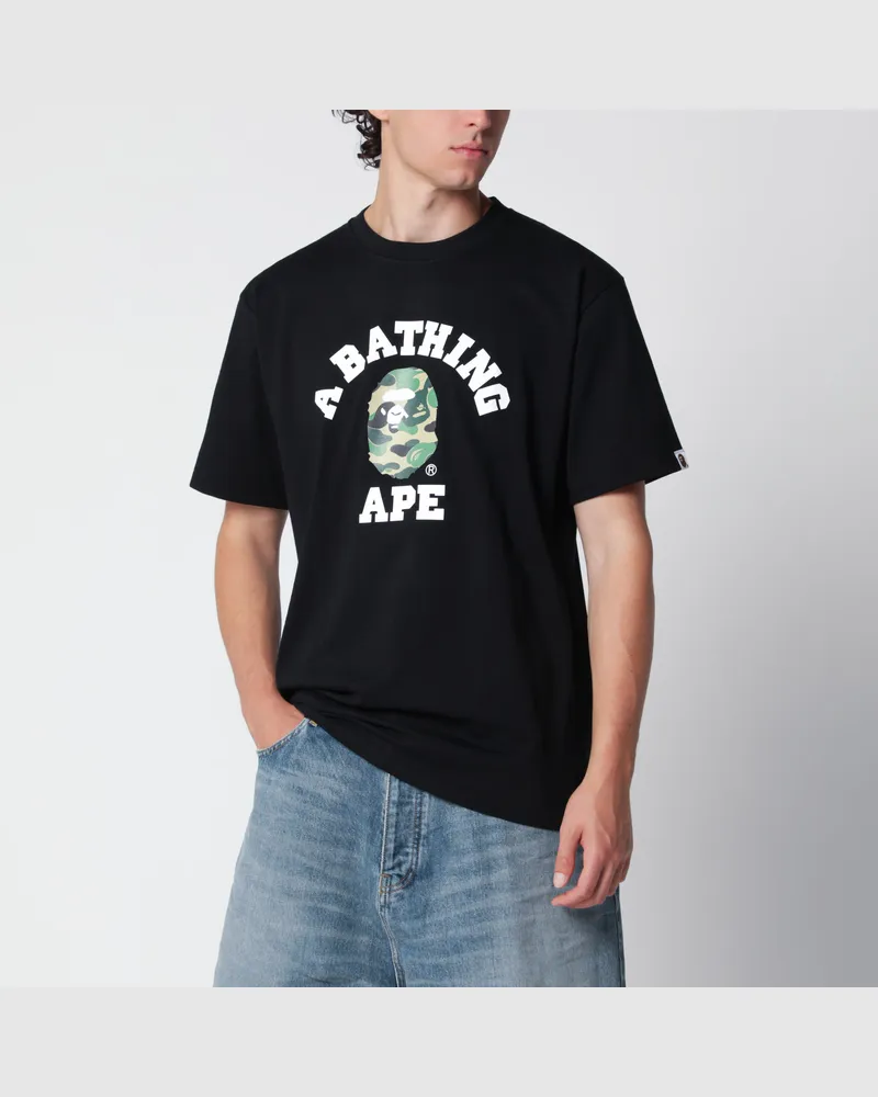 BAPE Weißes T-Shirt mit Logoprint Black