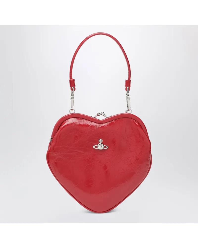 Vivienne Westwood Belle Heart Schultertasche aus rotem Leder Red
