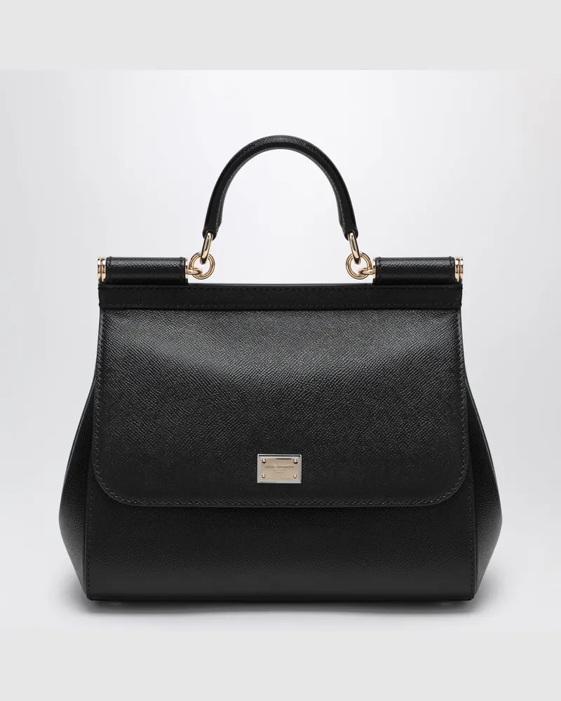 Dolce & Gabbana Große Handtasche Sicily in Schwarz Black