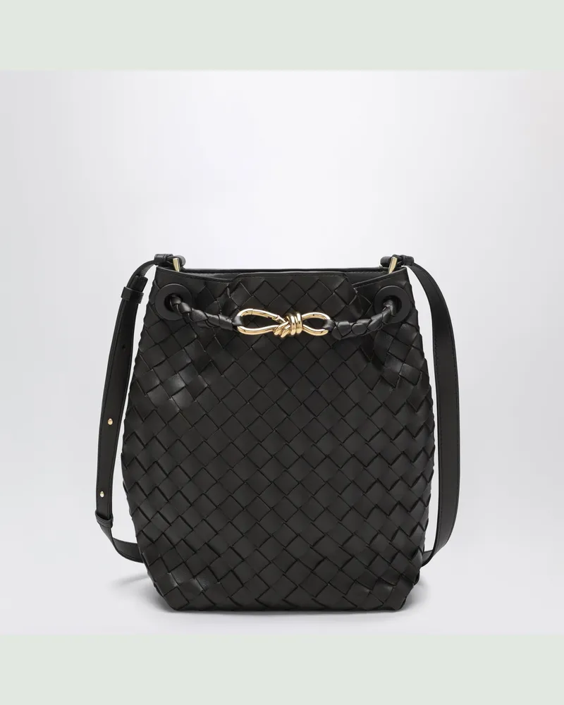 Bottega Veneta Andiamo-Beuteltasche klein Fondente in Intrecciato Brown