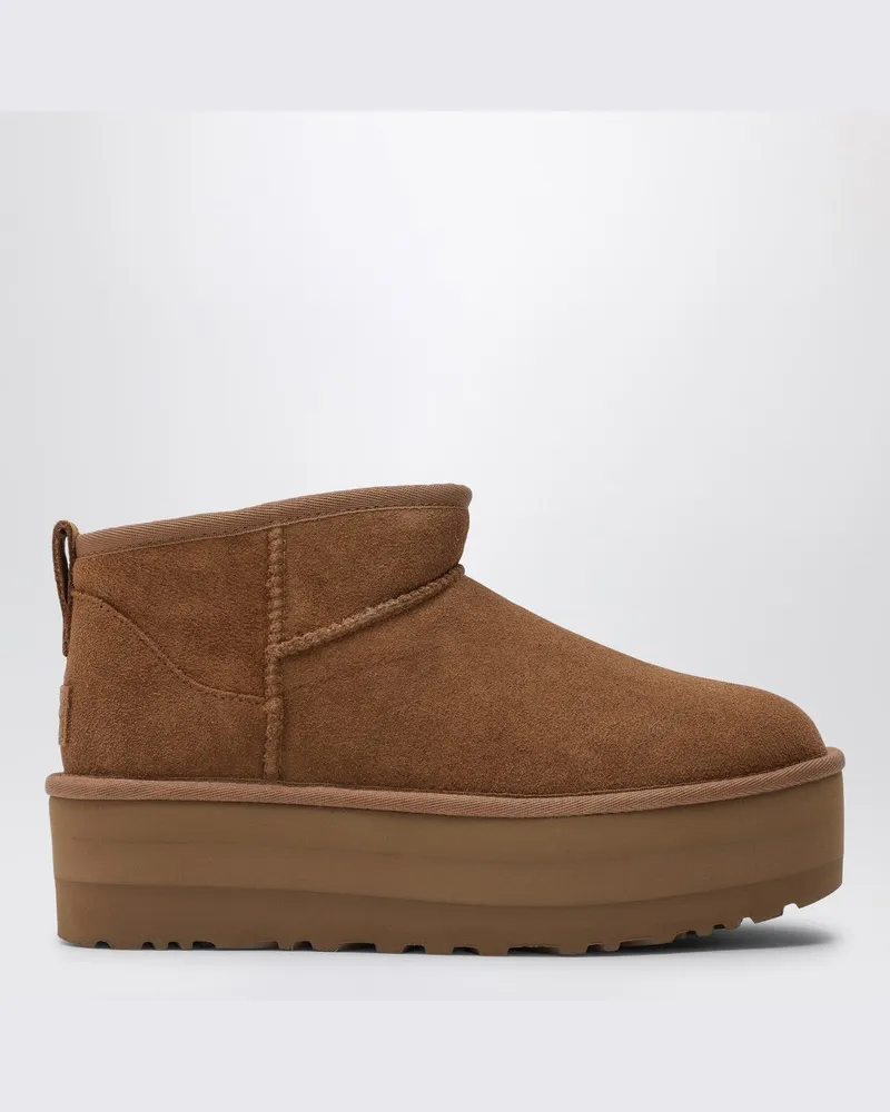UGG Classic Ultra Mini Stiefeletten mit Plateau in Kastanienbraun Braun