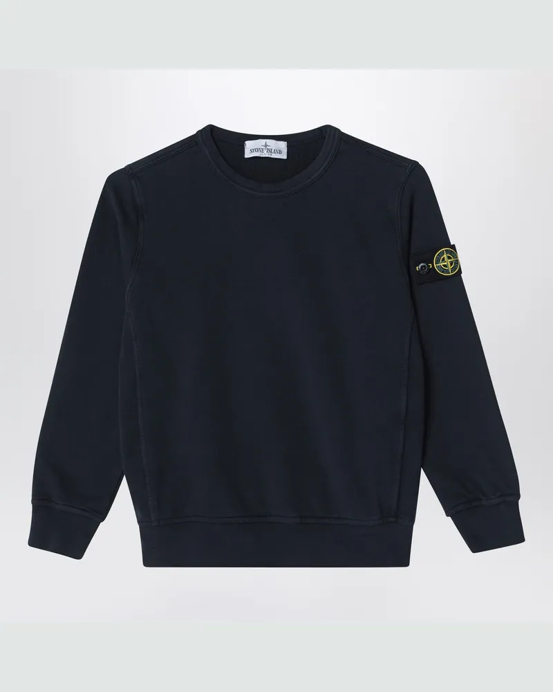 Stone Island Marineblaues Baumwoll-Sweatshirt mit Rundhalsausschnitt Blue