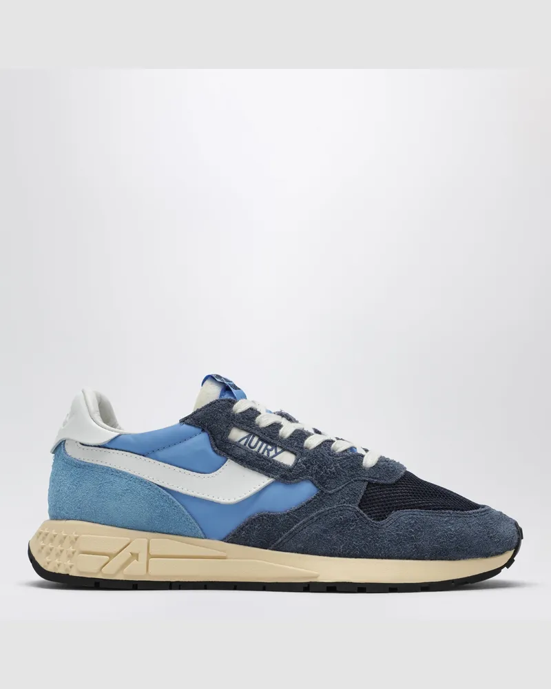 AUTRY Reelwind Low Sneaker aus blauem Nylon und Veloursleder Blue