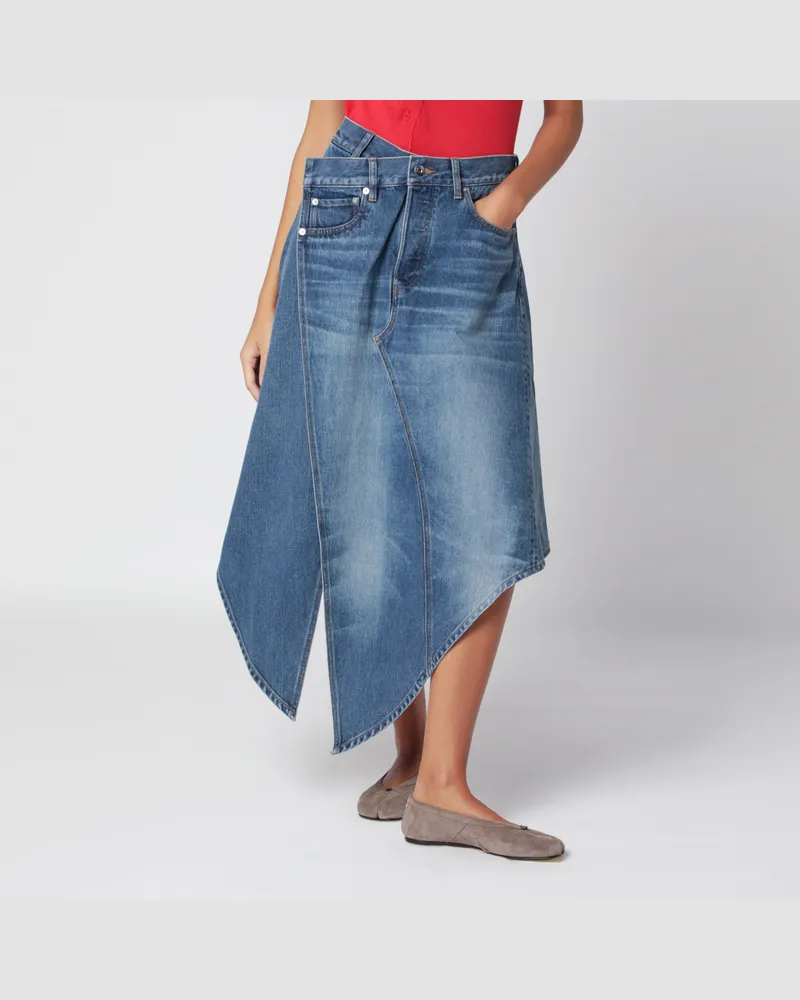 J.W.Anderson Asymmetrischer Rock aus verwaschenem blauem Denim Blue
