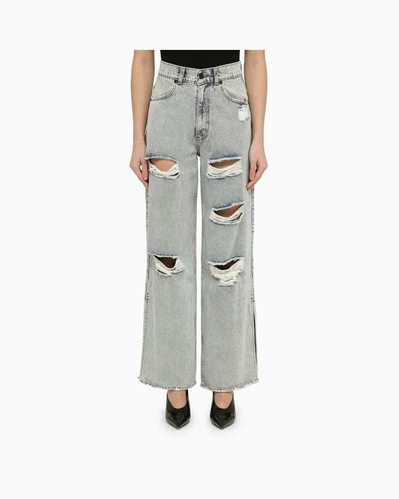 THE MANNEI Weite blaue Jeans Lathi aus Denim mit Verschleiß Blau