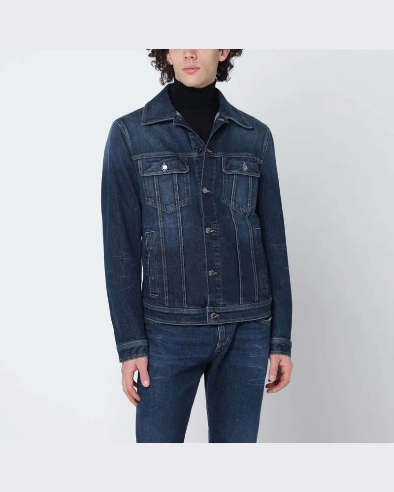Dolce & Gabbana Blaue Denimjacke Blau
