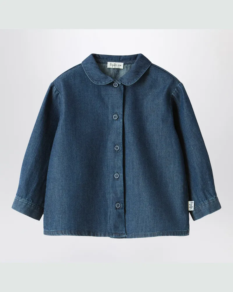 Il Gufo Babyhemd aus blauem Denim Blue