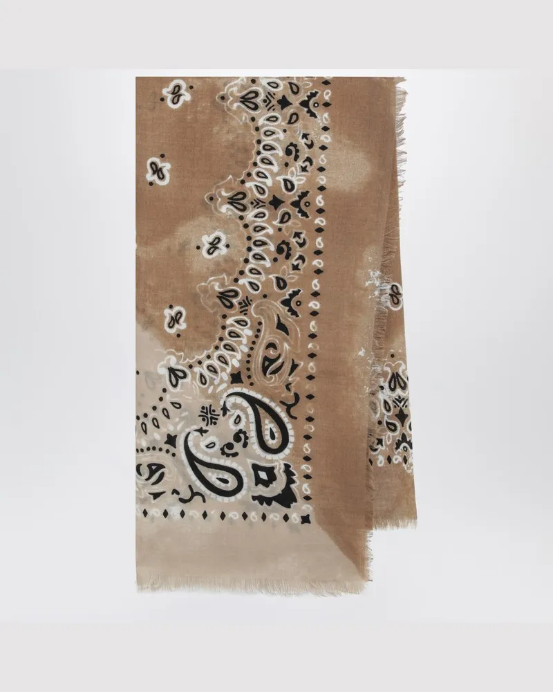 Destin Kamelbrauner Jil Schal aus Wolle Beige