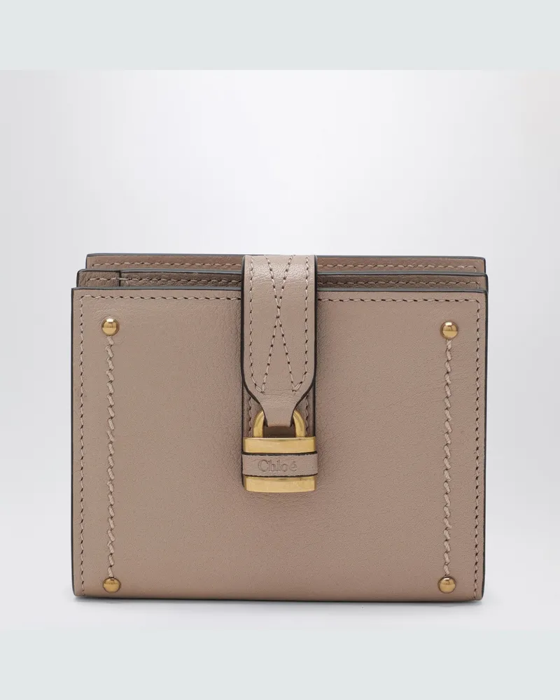 Chloé Quadratisches Paddington Portemonnaie aus rosafarbenem Leder Pink