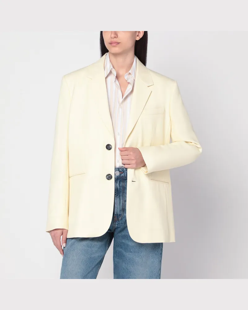 AMI Paris Butterfarbene Jacke aus Wolle Beige