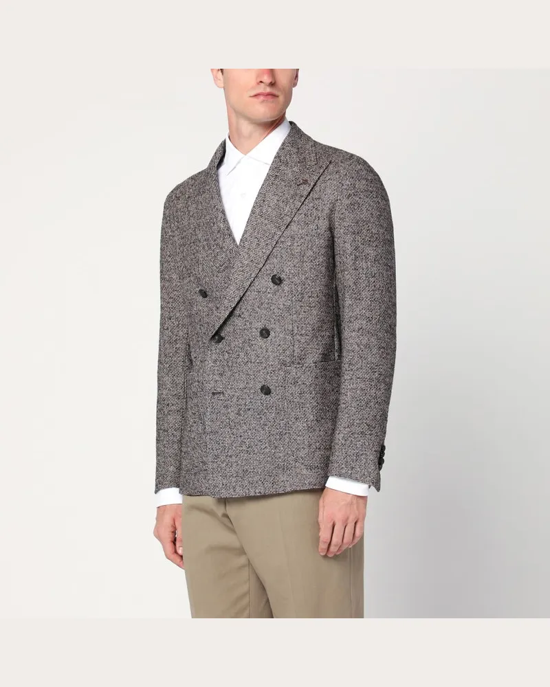 Tagliatore Doppelreihige Jacke mit beigem Muster Beige