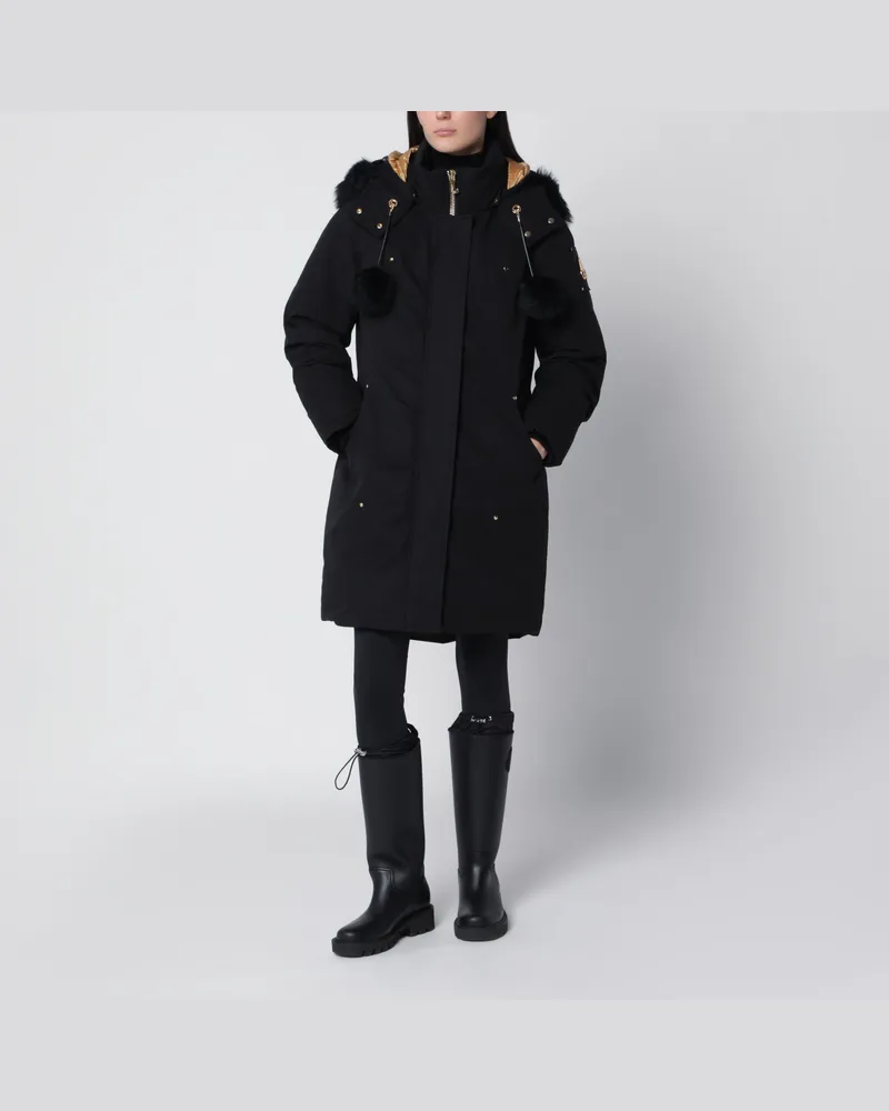 Moose Knuckles Parka Stirling Original in Schwarz aus Baumwolle und recyceltem Nylon Black