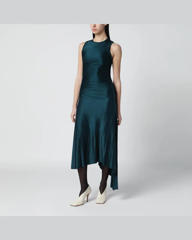 Victoria Beckham Twist-Kleid in dunklem Aquagrün Blue