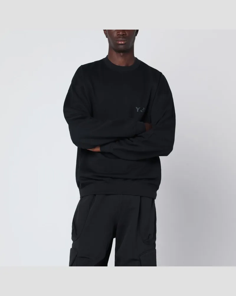 adidas Schwarzes Sweatshirt mit Rundhals und Logo Schwarz