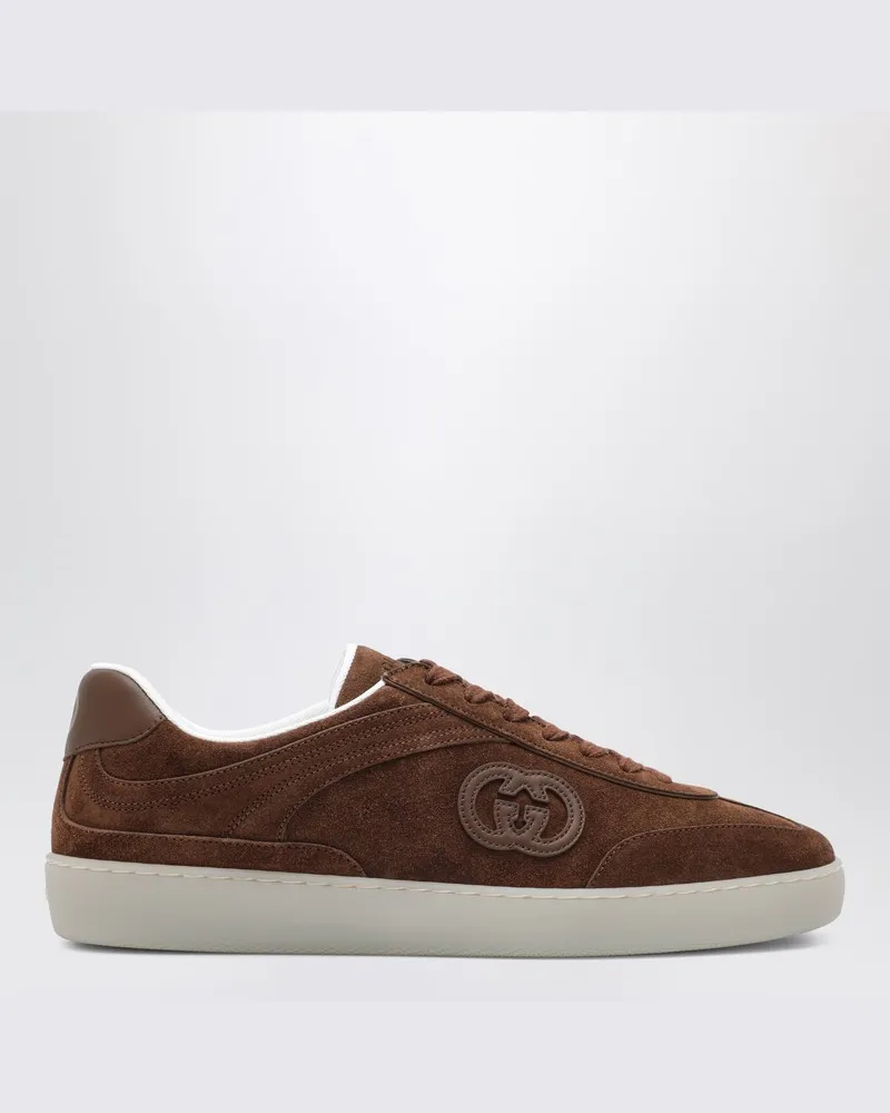 Gucci Braune G75-Sneaker aus Wildleder Braun