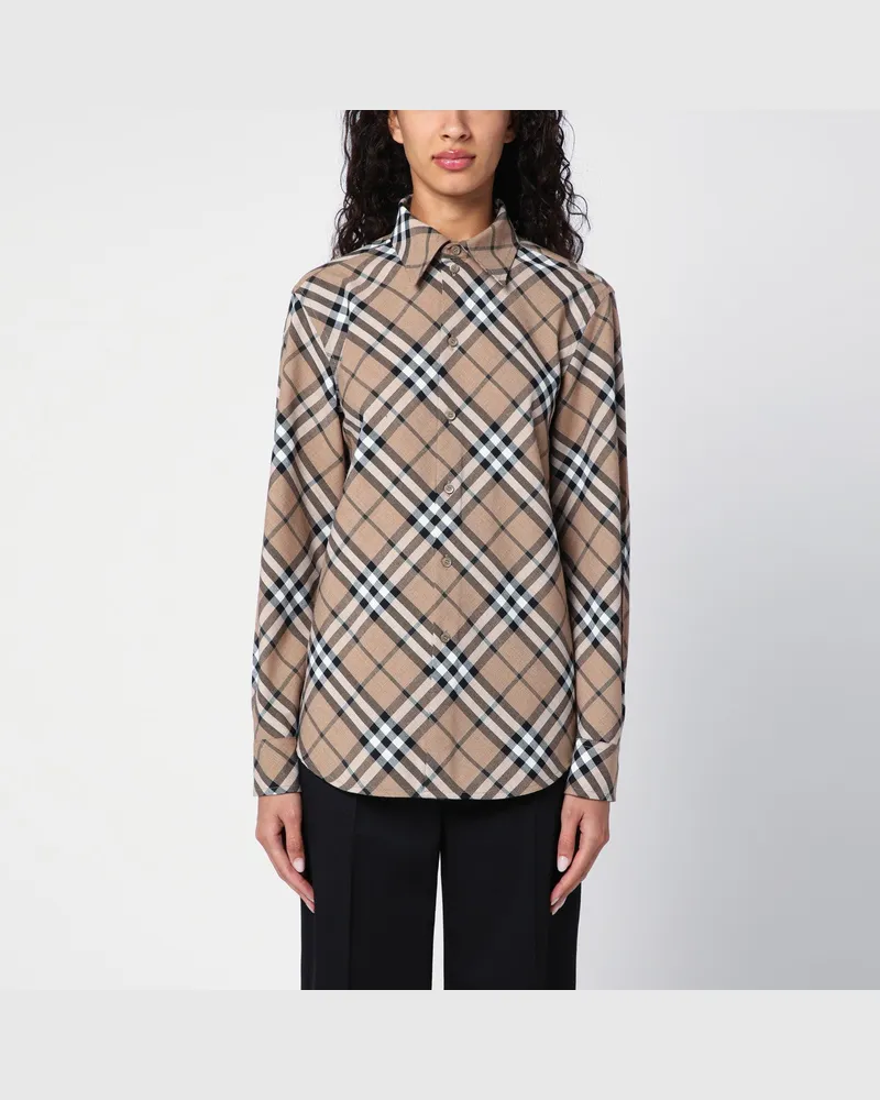 Burberry Bluse aus Wollmischung mit Karomuster 