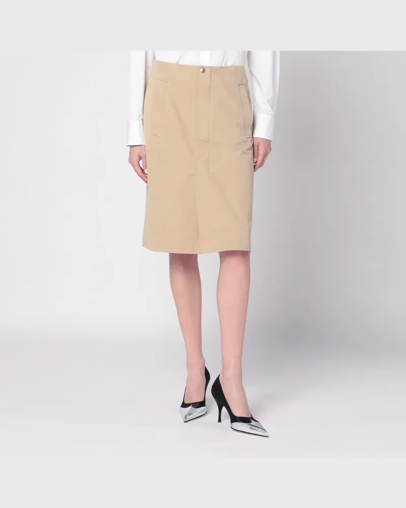 Burberry Beigefarbener Baumwollrock 